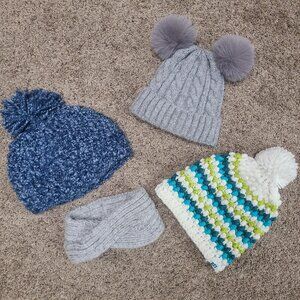 Women's Winter Hats Bundle - 3 Hats 1 Ear Warmer Cozy Winter Warmth